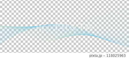 抽象的な形　波　ウェーブ　水色と黄緑のグラデーション　イラスト	 118025963