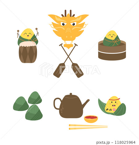 dragon boat festival items design set 118025964