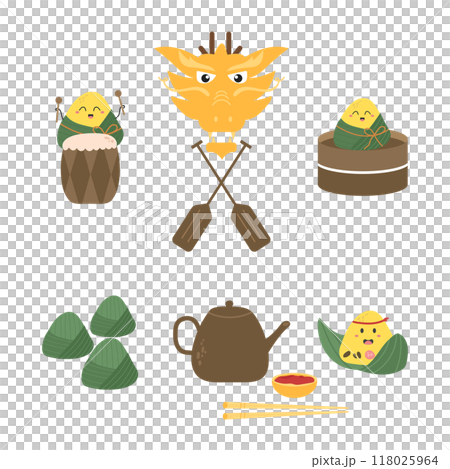 dragon boat festival items design set 118025964