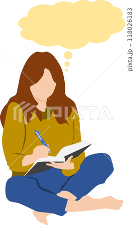 考え事をする女性のイラスト 118026183