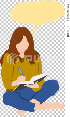 考え事をする女性のイラスト 118026183