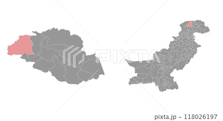 Gupis Yasin district map, administrative division of Pakistan. Vector illustration. Gupis Yasin district map, administrative division of Pakistan. Vector illustration. 118026197