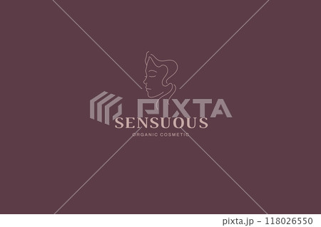 Female beauty face minimalist silhouette line art logo design template vector illustration Female beauty face minimalist silhouette line art logo design template vector illustration 118026550