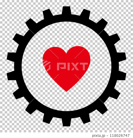 齒輪與心標記圖標向量 齒輪與心標記圖標向量 118026747