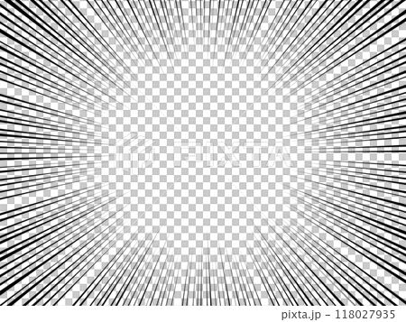 黒の集中線（長方形） 118027935