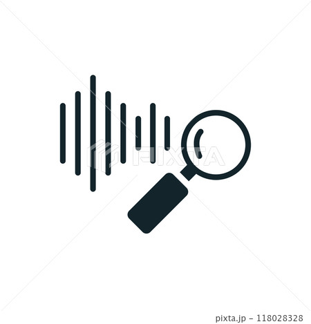 Magnifying glass analyzing sound wave for smart city solutions 118028328