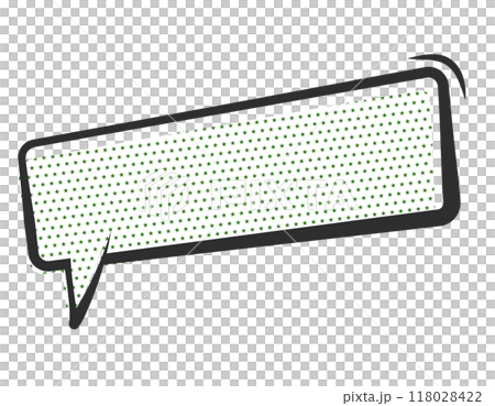 Speech bubble, American comic, star pattern, dot pattern, horizontal, green Speech bubble, American comic, star pattern, dot pattern, horizontal, green 118028422
