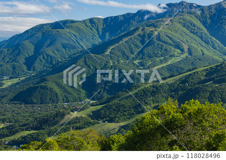 日本 長野県北安曇郡白馬村の白馬岩岳山頂にある白馬岩岳マウンテンリゾートから見える北アルプス 日本 長野県北安曇郡白馬村の白馬岩岳山頂にある白馬岩岳マウンテンリゾートから見える北アルプス 118028496