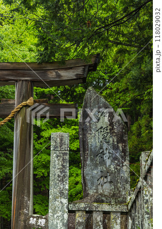 日本 長野県長野市にある戸隠神社の宝光社の鳥居 日本 長野県長野市にある戸隠神社の宝光社の鳥居 118029032