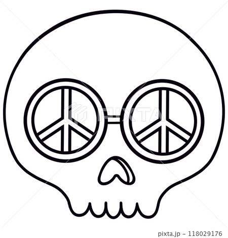 Skull coloring cartoon  118029176
