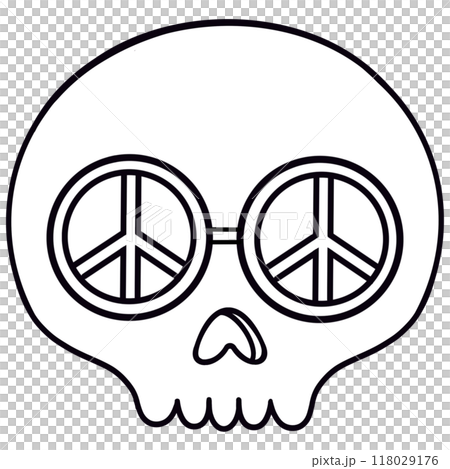 Skull coloring cartoon  118029176