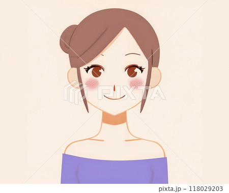 笑顔の女性の美容イラスト素材 118029203