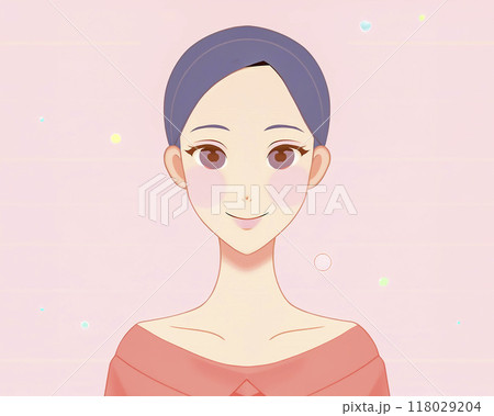 笑顔の女性の美容イラスト素材 118029204