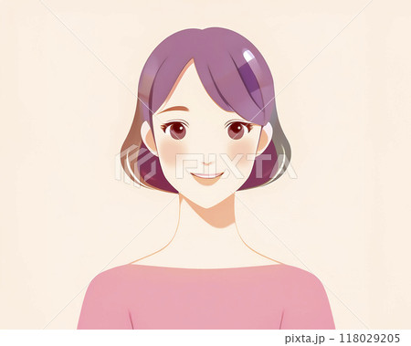 笑顔の女性の美容イラスト素材 118029205