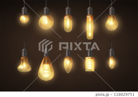 a retro filament yellow lamps in set a retro filament yellow lamps in set 118029751