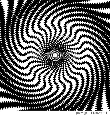 Psychedelic hypnotic spiral pattern of hypnosis swirl and vortex illusion, vector background. Hypnotic spiral circles and vertigo twirls, black white psychedelic optical illusion of circular pattern Psychedelic hypnotic spiral pattern of hypnosis swirl and vortex illusion, vector background. Hypnotic spiral circles and vertigo twirls, black white psychedelic optical illusion of circular pattern 118029981
