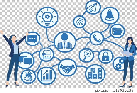 Illustration of a businesswoman thinking about business strategies 118030135