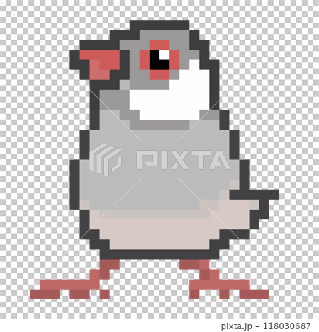 點畫動物插畫銀麻雀文町 118030687