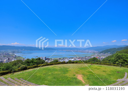 《長野県》諏訪市　立石公園からの眺望 118031193