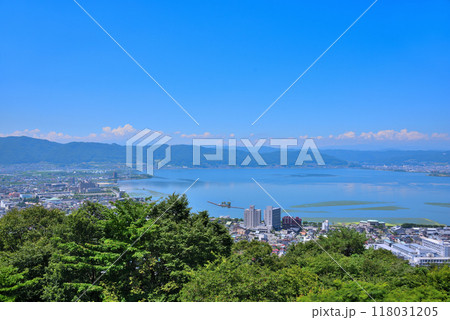 《長野県》諏訪市　立石公園からの眺望 118031205