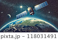 宇宙と地球と人工衛星 118031491
