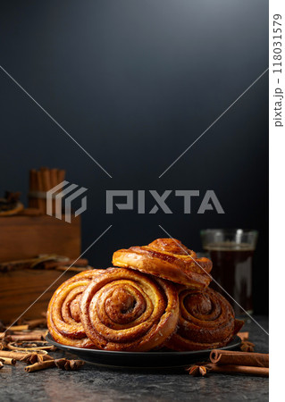 Kanelbullar - Swedish cinnamon buns. Kanelbullar - Swedish cinnamon buns. 118031579