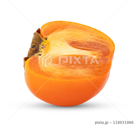 persimmon slice  isolated on white background 118031866