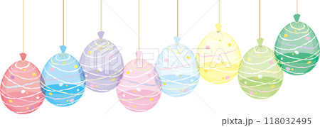 水風船_パステルカラー_水入り_8色一列並び 118032495