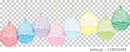 水風船_パステルカラー_水入り_8色一列並び 118032495