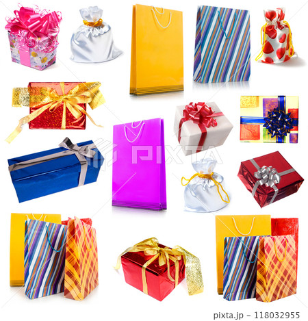 gift wrapping and shopping bag 118032955