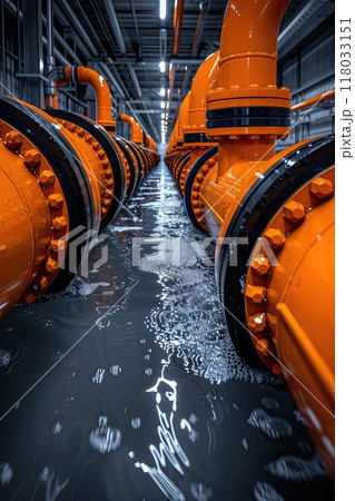 Cooling pipes in an industrial plant. 118033151
