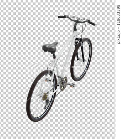 White bicycle, top back view isolated on white background, 3D illustration White bicycle, top back view isolated on white background, 3D illustration 118033398