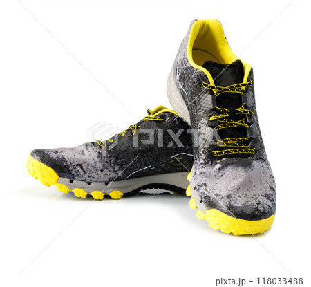 Pair of male sport sneakers on white background Pair of male sport sneakers on white background 118033488