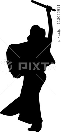 岩手 さんさ踊りシルエット 岩手 さんさ踊りシルエット 118033911