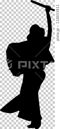 岩手 さんさ踊りシルエット 岩手 さんさ踊りシルエット 118033911