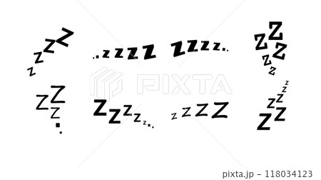 Zzz bed sleep snore icons snooze nap Z sound . Sleepy yawn or insomnia sleeper alarm clock Zzz line icons of goodnight deep sleep, bored or tired 118034123
