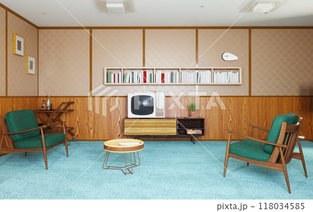 Retro living room with vintage furniture 118034585