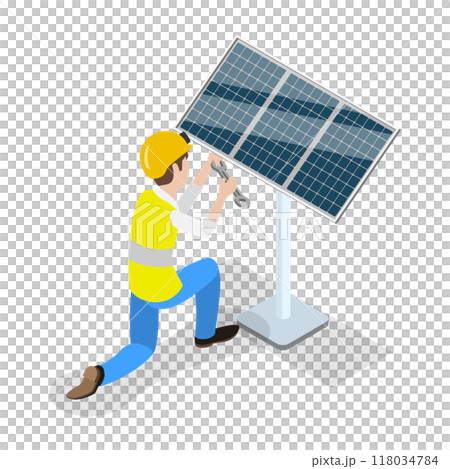 3D Isometric Flat  Illustration of Electrical Utility Delivery. Item 2 118034784