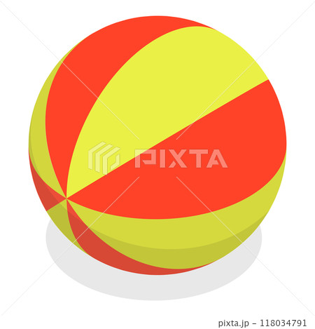 3D Isometric Flat  Set of Various Sport Balls. Item 6 118034791