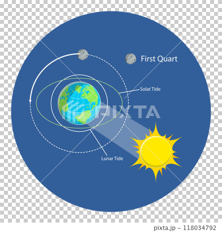 3D Isometric Flat  Illustration of Lunar And Solar Tides. Item 4 118034792