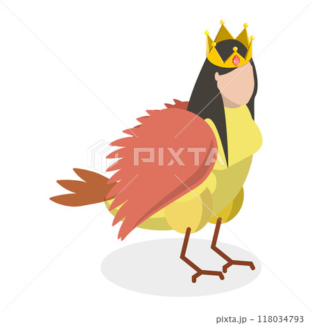 3D Isometric Flat  Set of Fairy Characters. Item 2 118034793