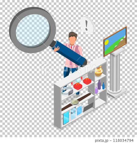 3D Isometric Flat  Illustration of Pawnshop. Item 2 118034794