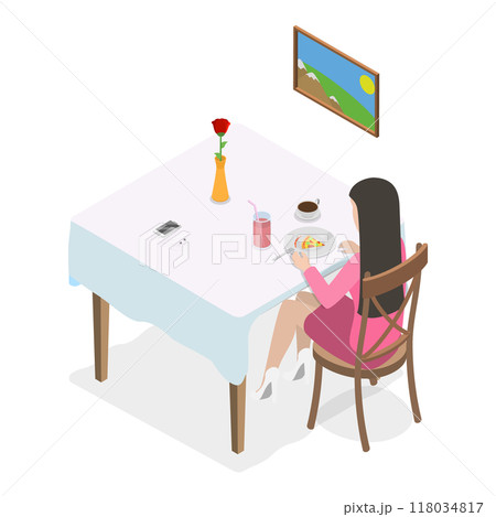 3D Isometric Flat  Illustration of Habits and Ritual Items. Item 2 118034817