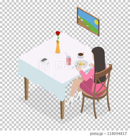 3D Isometric Flat  Illustration of Habits and Ritual Items. Item 2 118034817