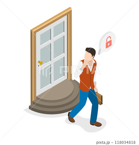 3D Isometric Flat  Illustration of OCD. Item 6 118034818