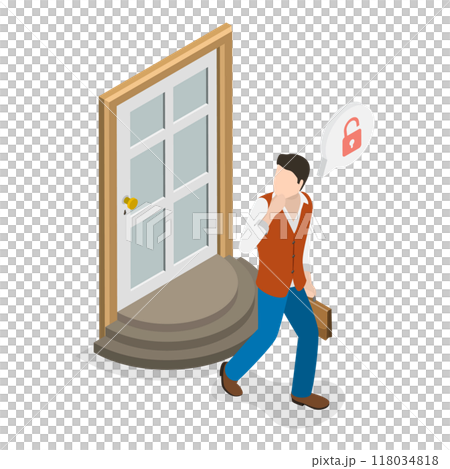 3D Isometric Flat  Illustration of OCD. Item 6 118034818