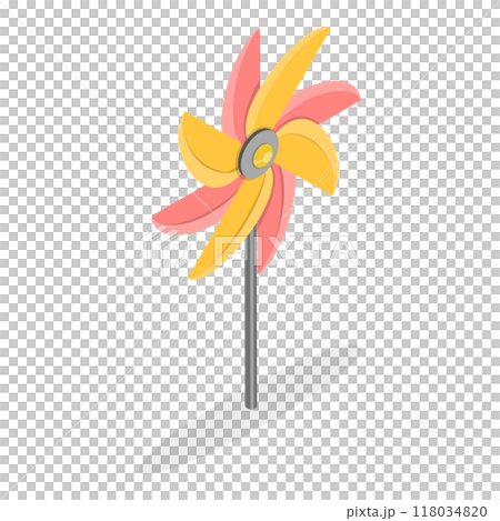 3D Isometric Flat Set of Pinwheels. Item 2 3D Isometric Flat Set of Pinwheels. Item 2 118034820
