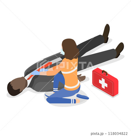 3D Isometric Flat  Illustration of Urgency Care. Item 4 118034822