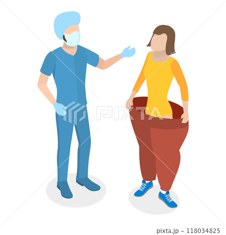 3D Isometric Flat  Illustration of Bariatric Surgery. Item 2 118034825