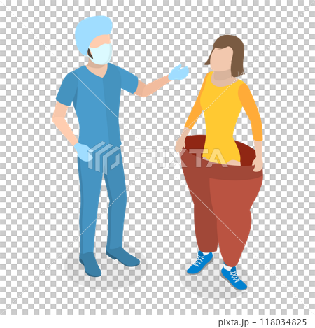 3D Isometric Flat  Illustration of Bariatric Surgery. Item 2 118034825